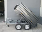 Remolque basculante hidráulico de 2 ejes con soporte lateral – Ruedas en el exterior - Imagen 3